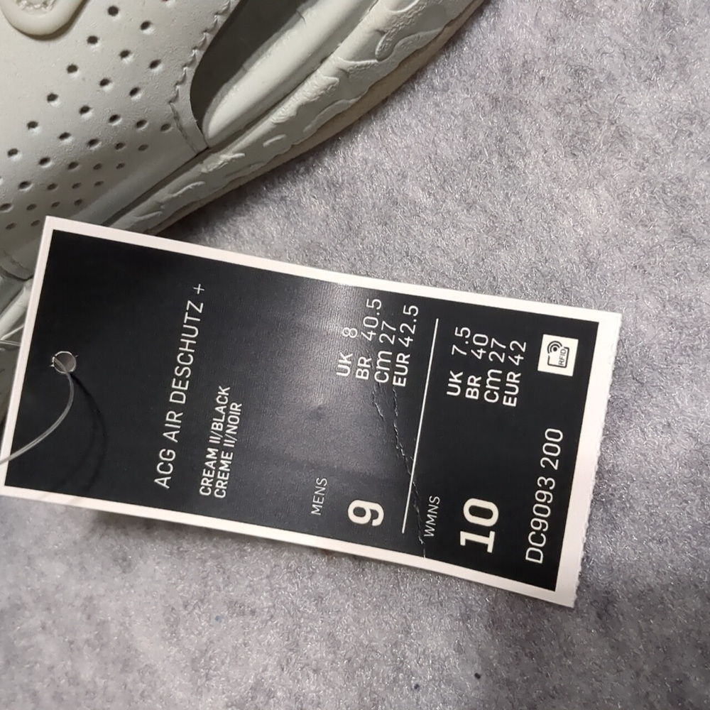 NEW Nike ACG Air Deschutz + Sandal Cream II Black Unisex Sandals W10 M9 - Picture 10 of 10